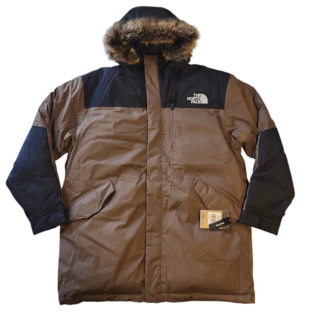 NWT The North Face Bedford Down Parka Coat Smokey Brown Black Men's size XXL